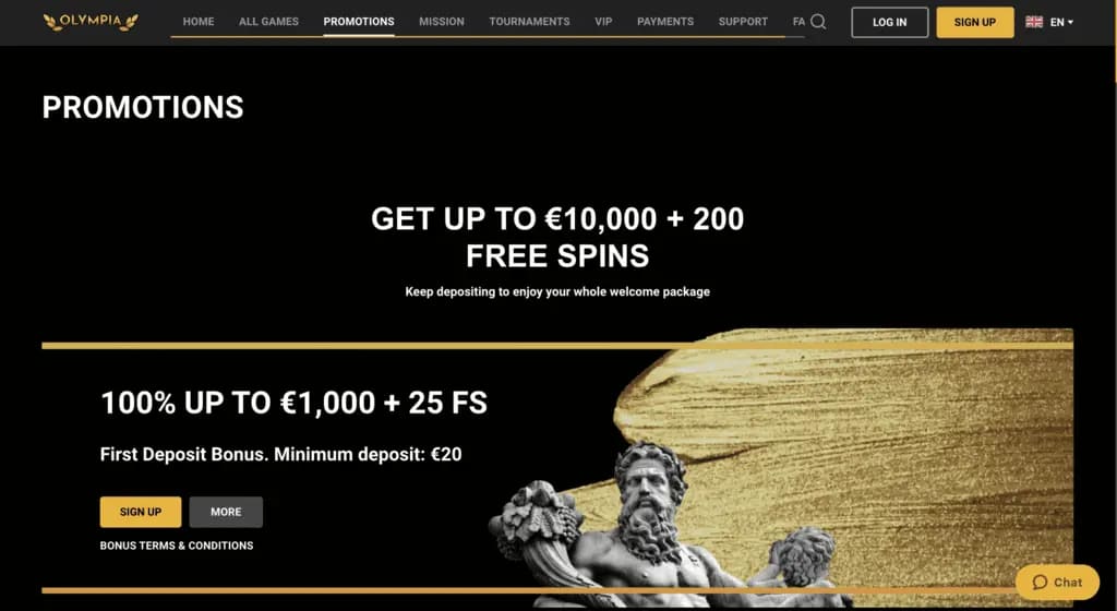 Olympia Casino Bonuses