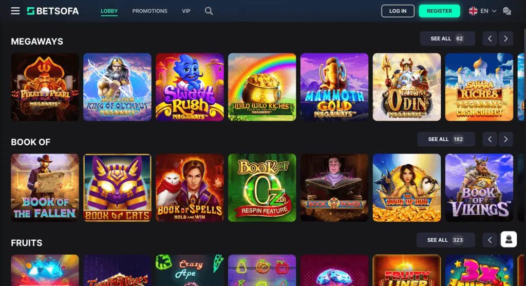 BetSofa Casino Games