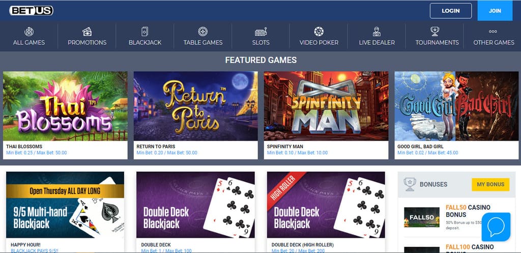 BetUS Casino Games