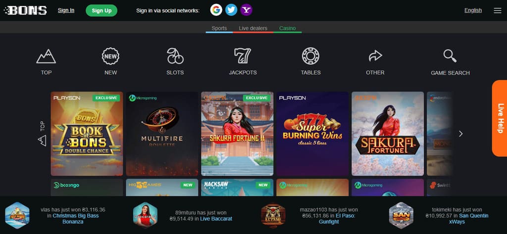 Bons Casino Games