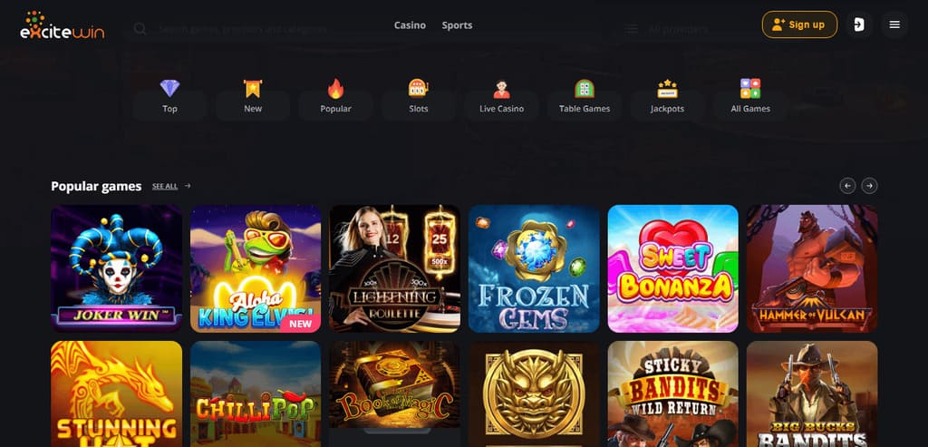 ExciteWin Casino Games