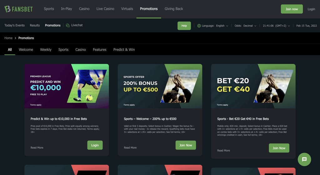 FansBet Casino Bonuses