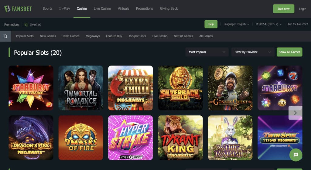 FansBet Casino Games