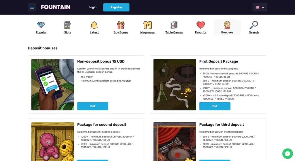 Fountain Casino Bonuses