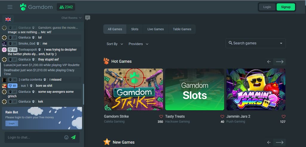 Gamdom Casino Games