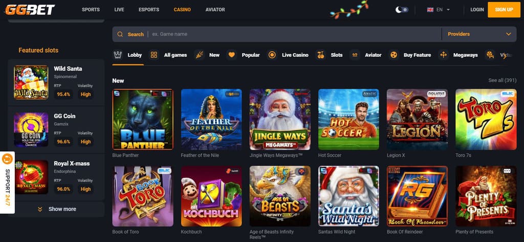 GGBet Casino Games