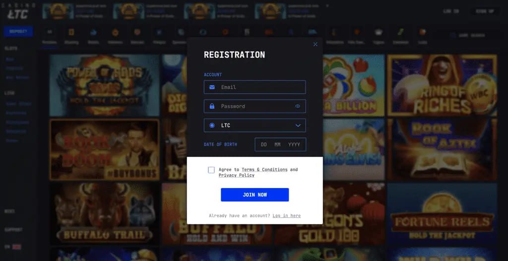 LTC Casino Sign Up