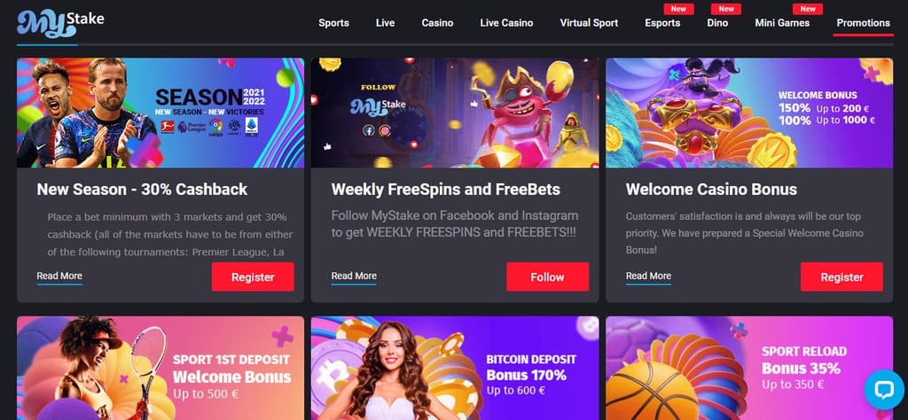 MyStake Casino Bonuses