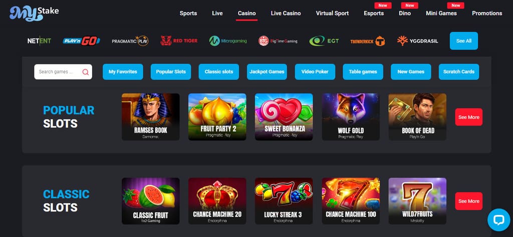 MyStake Casino Games