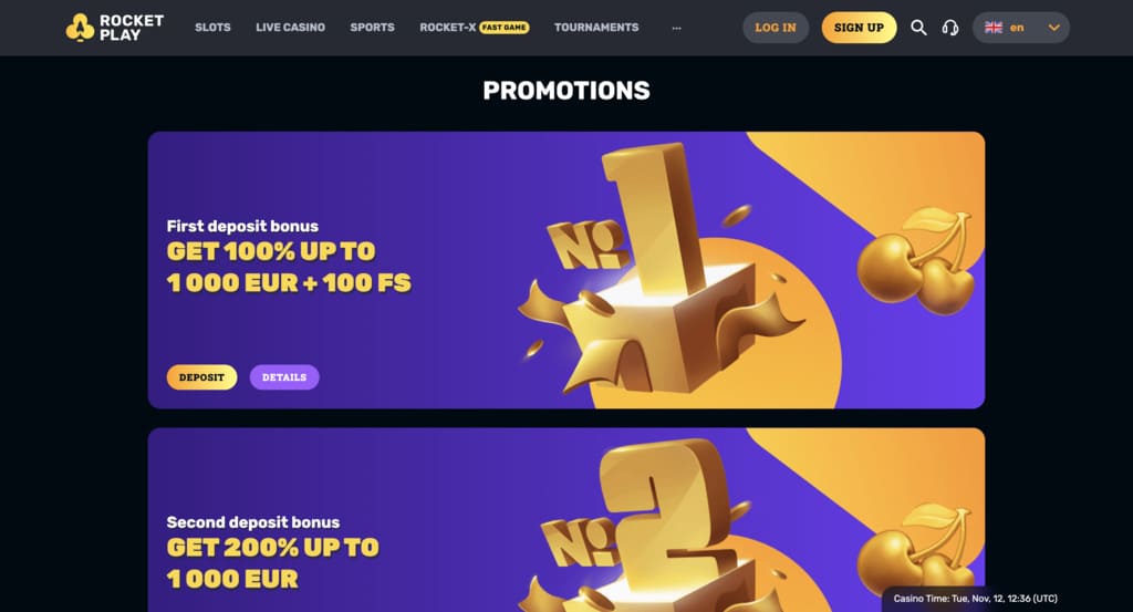 RocketPlay Casino Bonuses