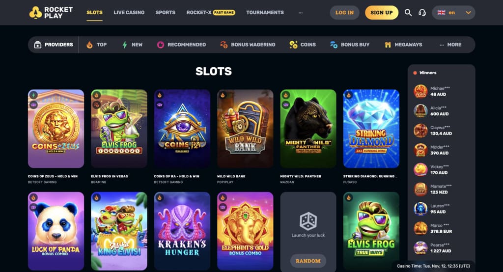 RocketPlay Casino Games