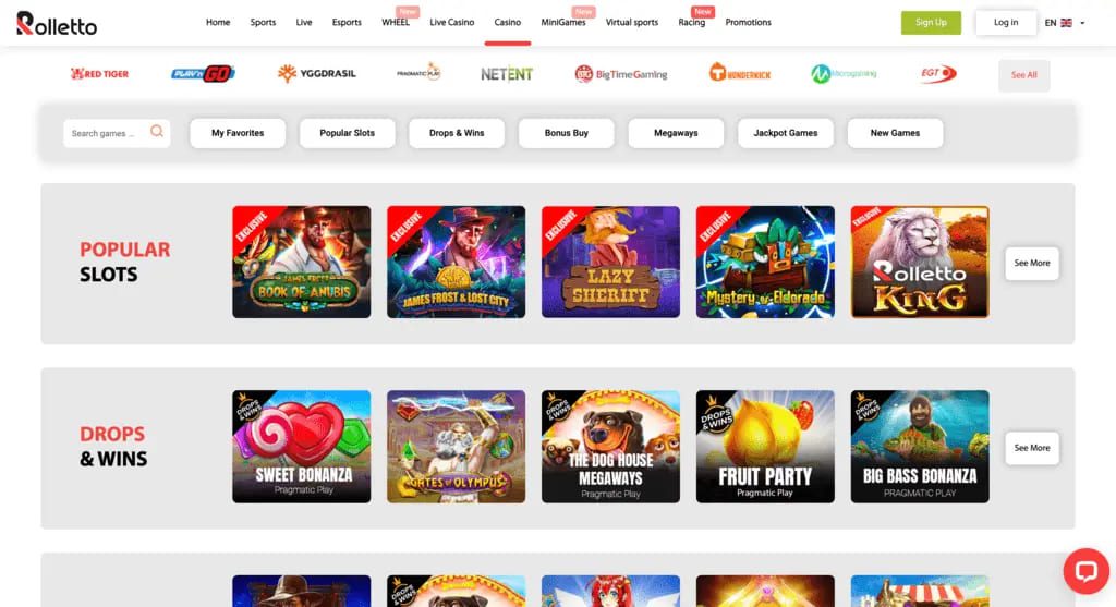 Rolletto Casino Games