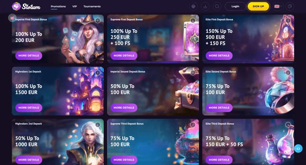 Slotum Casino Bonuses