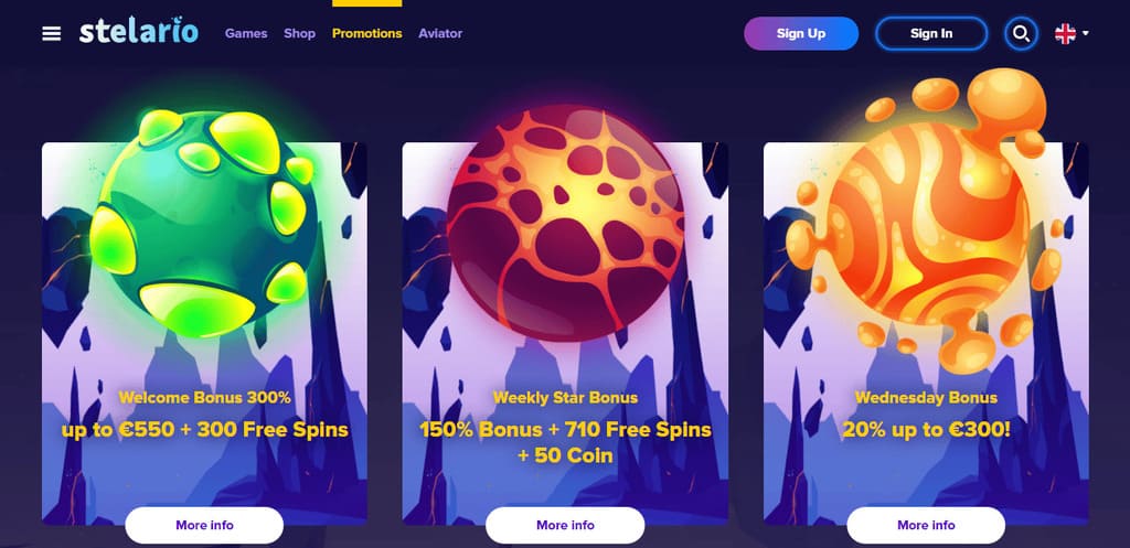 Stelario Casino Bonuses