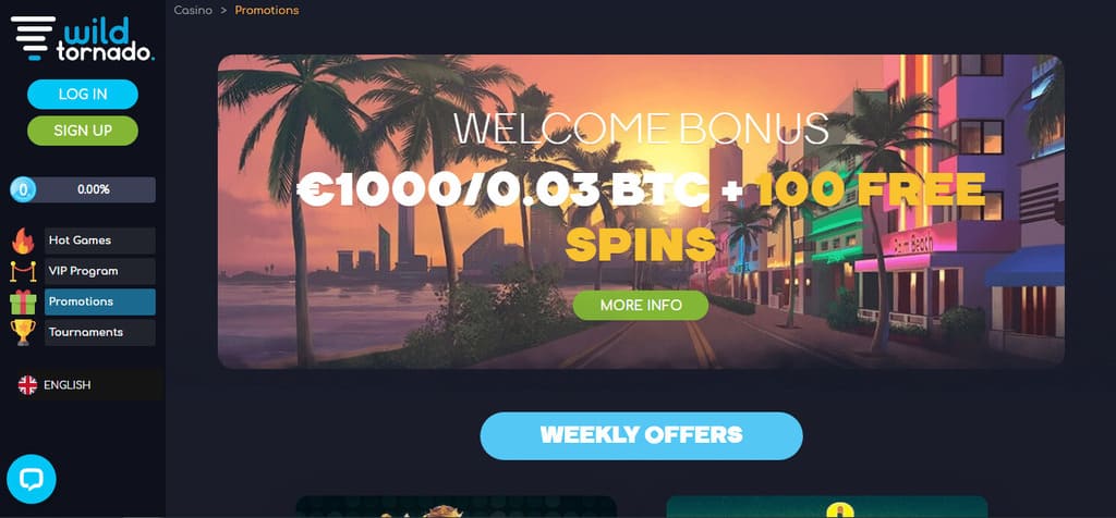Wild Tornado Casino Bonuses