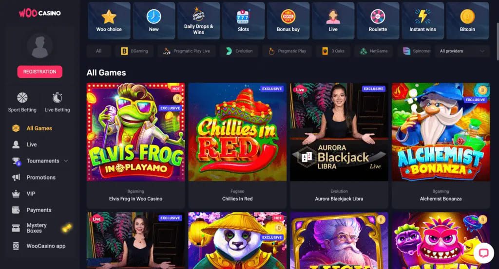 Woo Casino Games