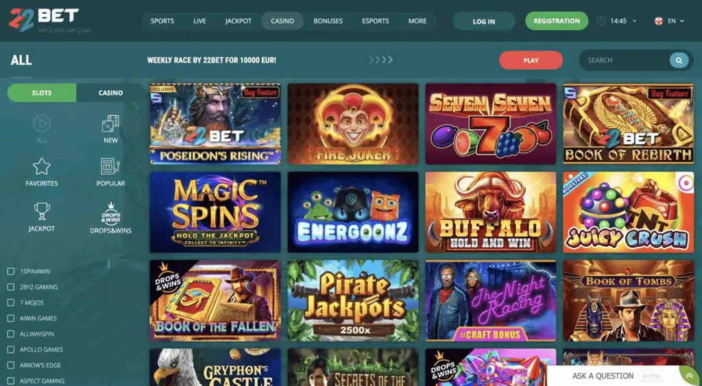 22Bet Casino Games