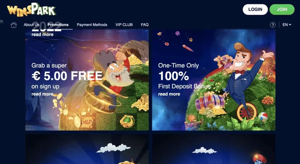 Winspark Casino Bonuses