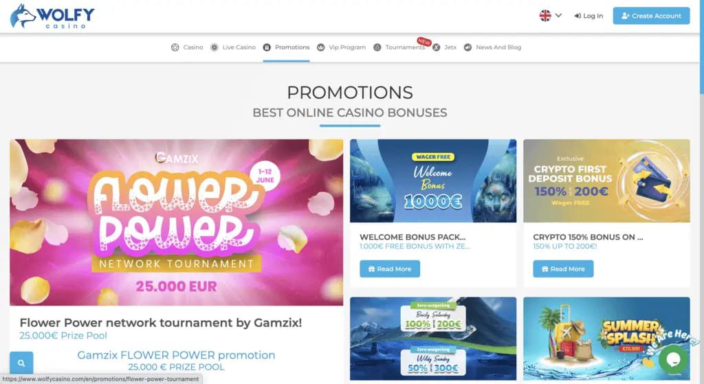 Wolfy Casino Bonuses