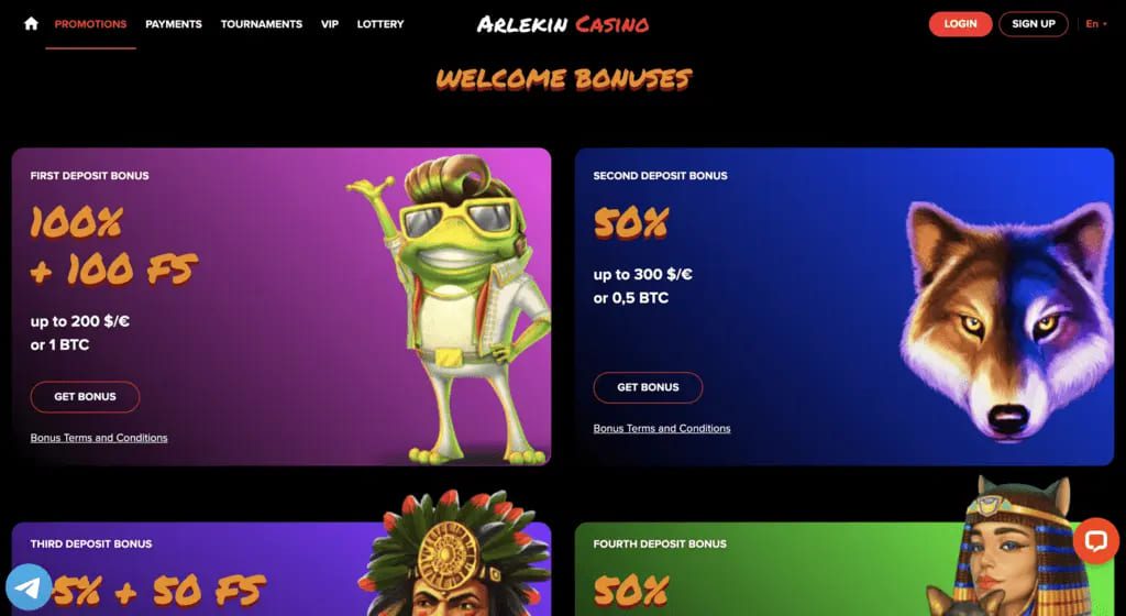 Arlekin Casino Bonuses