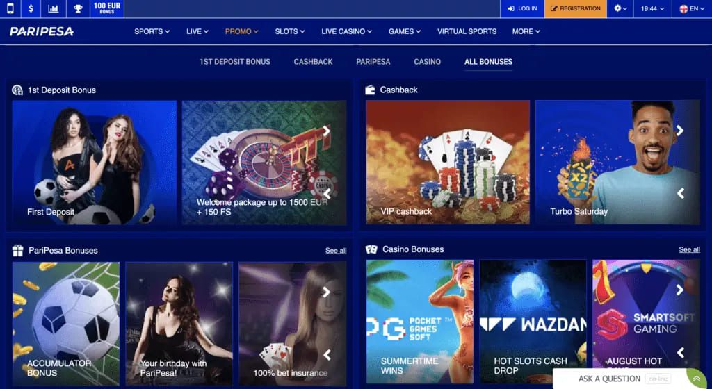 Paripesa Casino Bonuses