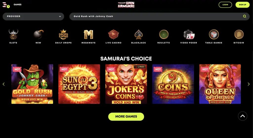 Spin Samurai Casino Games