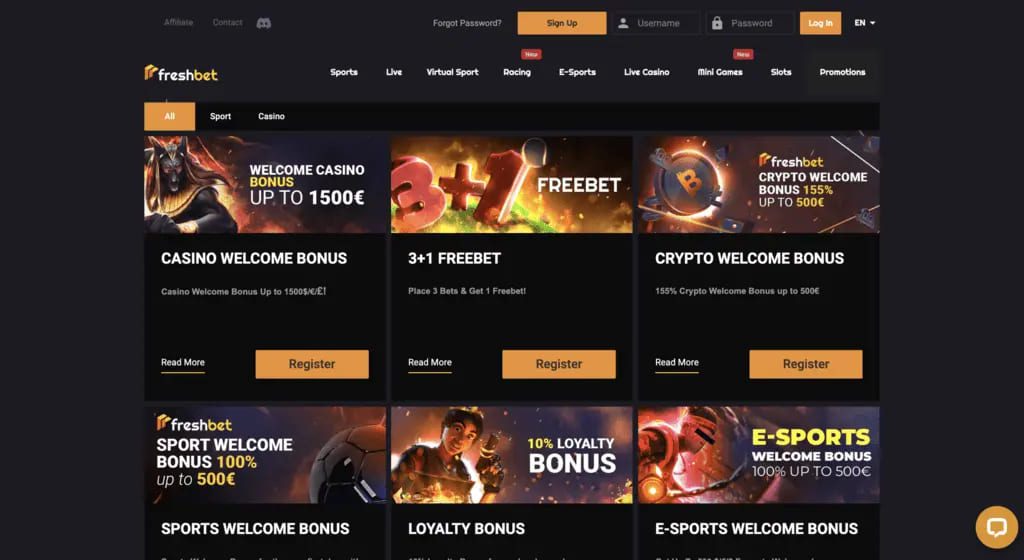 FreshBet Casino Bonuses