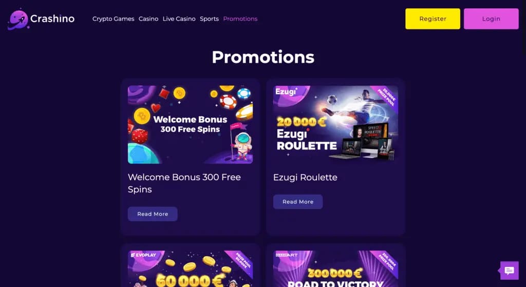 Crashino Casino Bonuses