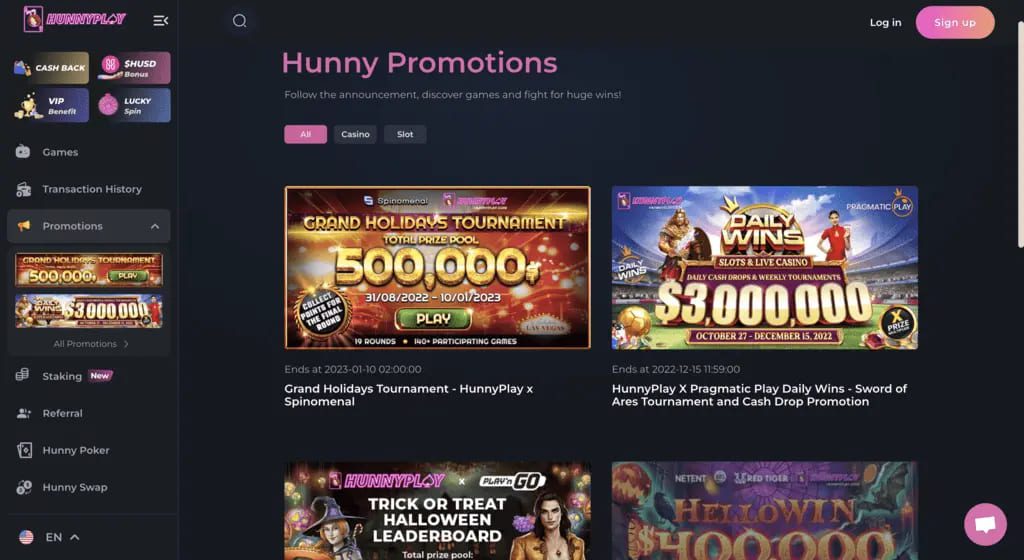 HunnyPlay Casino Bonuses