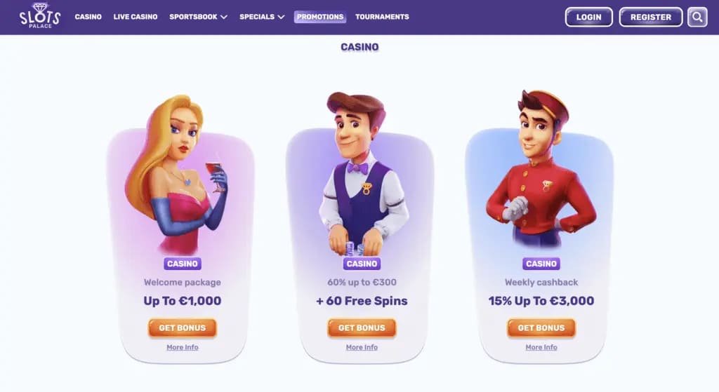 SlotsPalace Casino Bonuses
