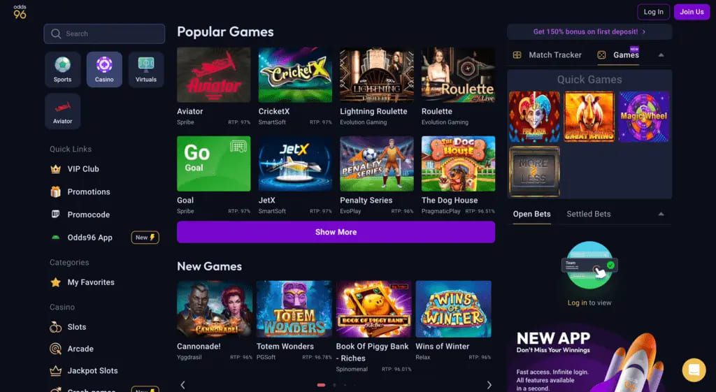 Odds96 Games