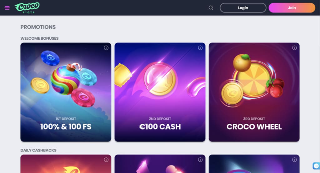 CrocoSlots Casino Bonuses