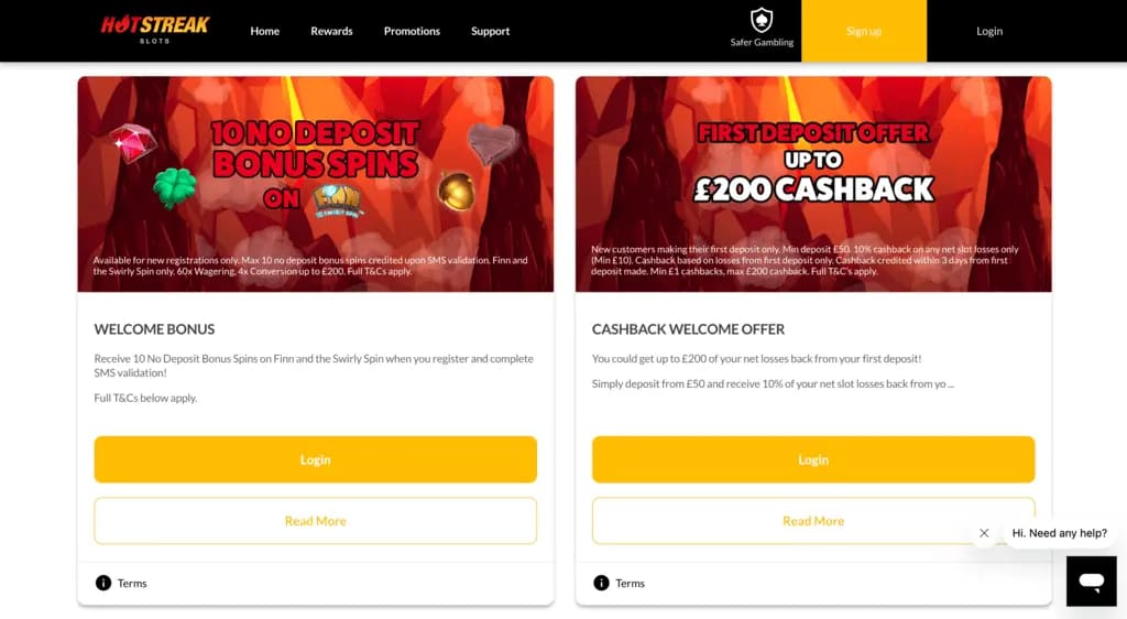 Hot Streak Casino Bonuses