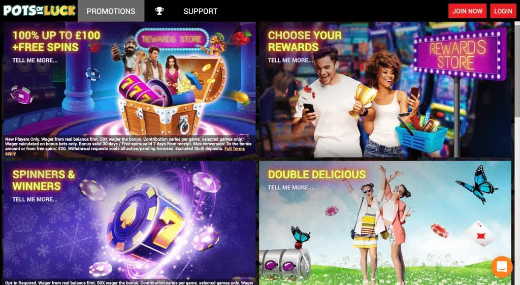 Pots of Luck Casino Bonuses