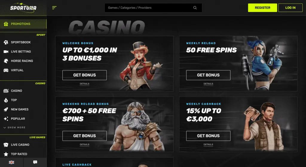 Sportuna Casino Bonuses
