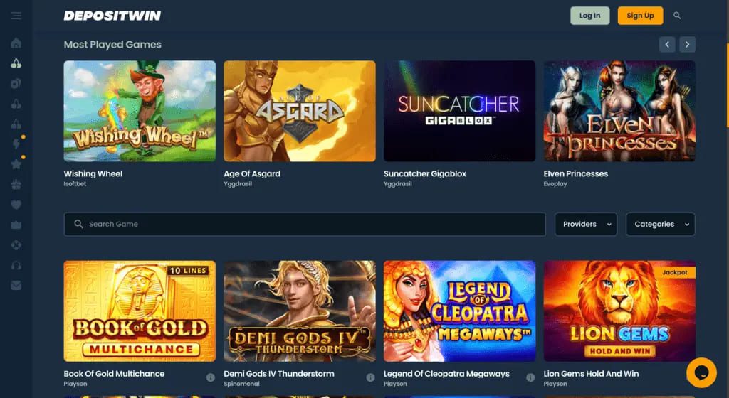 DepositWin Casino Games