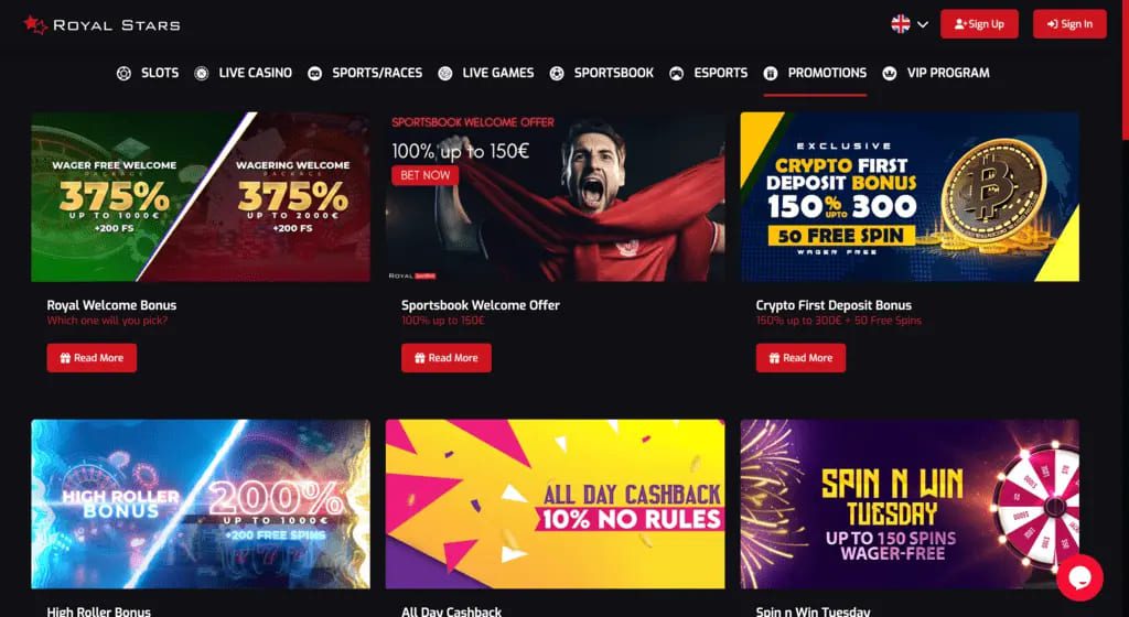 Royal Stars Casino Bonuses