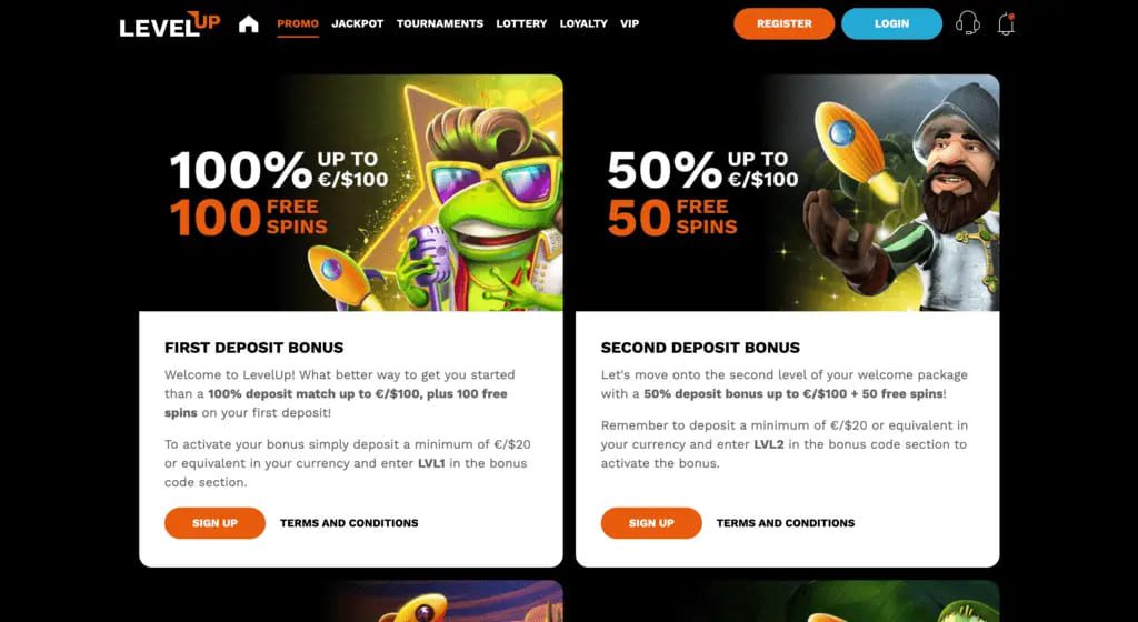 LevelUp Casino Bonuses