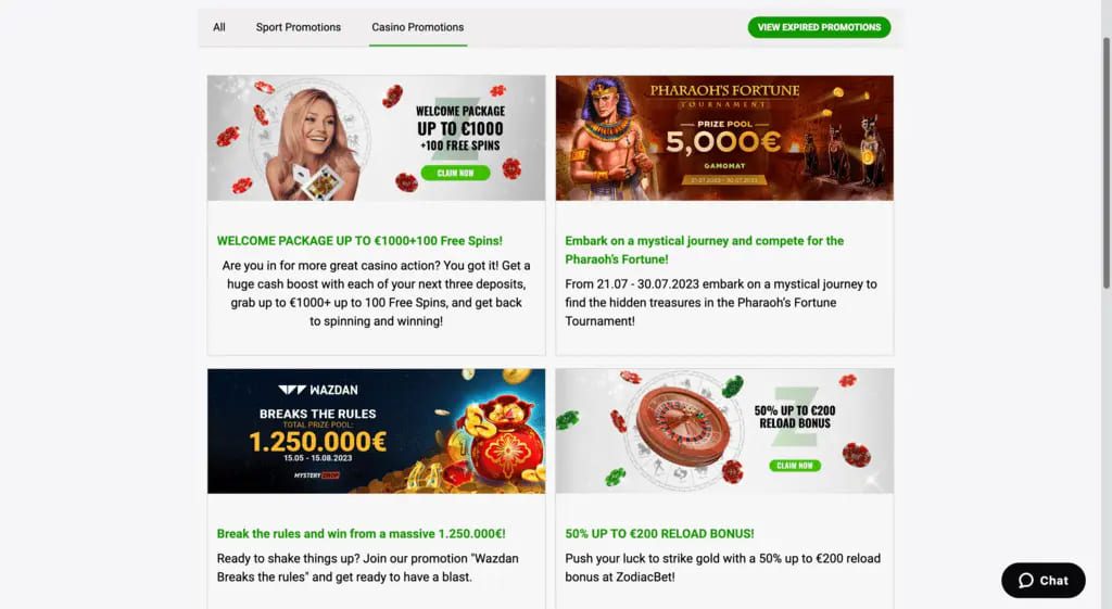 ZodiacBet Casino Bonuses