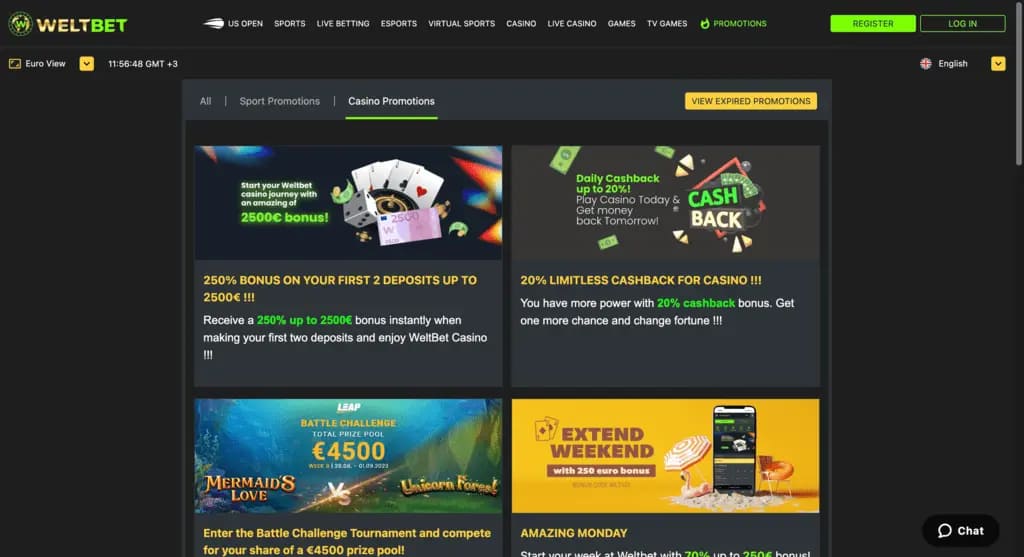 WeltBet Casino Bonuses