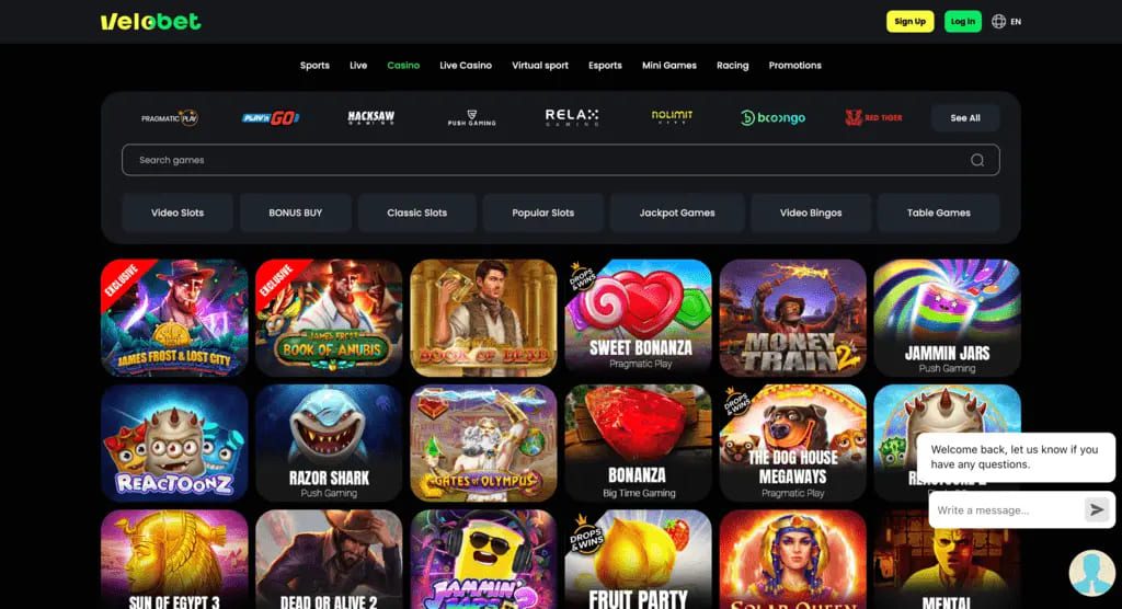 Velobet Casino Games