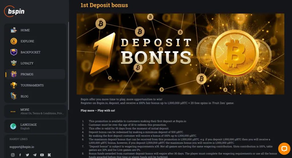 Bspin Casino Bonuses