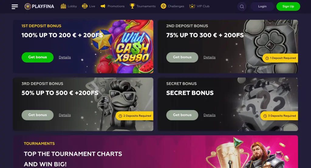 Playfina Casino Bonuses