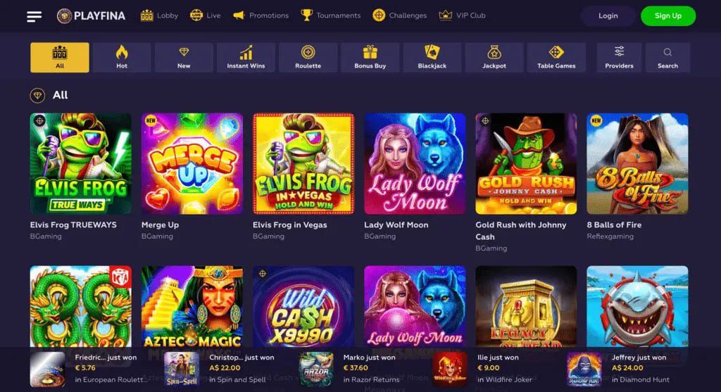Playfina Casino Games