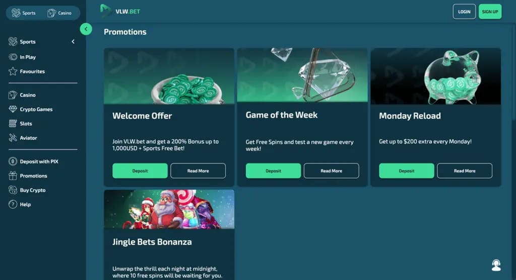 VLW.BET Casino Bonuses