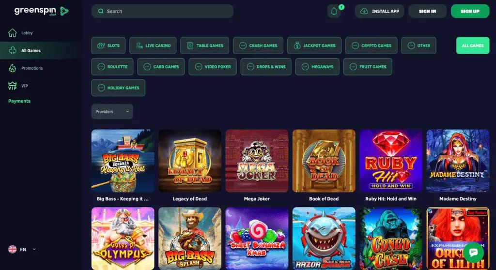 Greenspin Casino Games