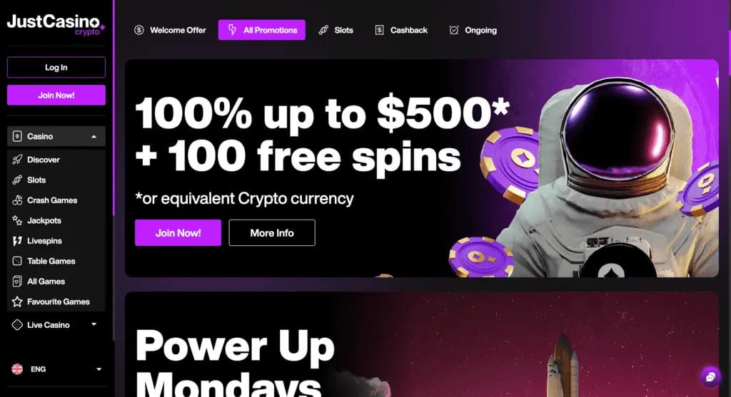 JustCasino.io Bonuses