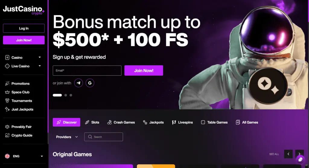 JustCasino.io Review