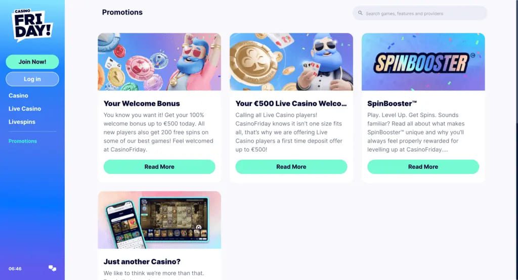 CasinoFriday Bonuses