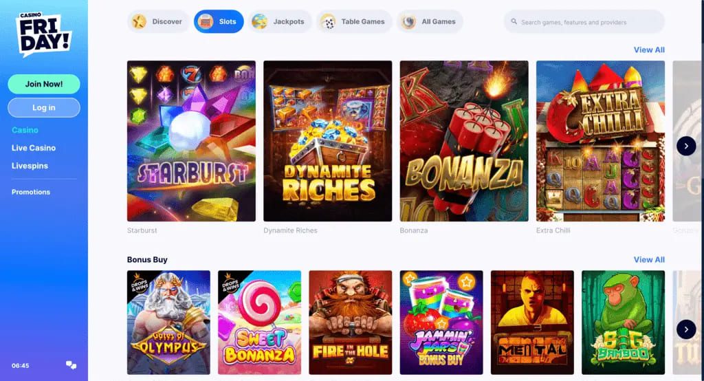 CasinoFriday Games